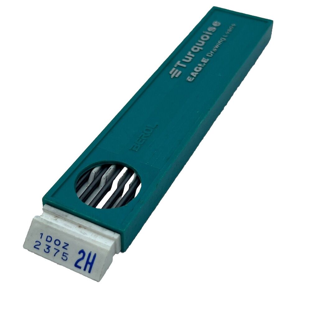 NOS 2H Turquoise Eagle Drawing Pencil Leads 2375 Full Dozen Berol Vtg